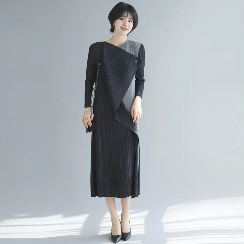 Changpleat 2019 осенние новые женские платья Miyak Плиссированное модное дизайнерское