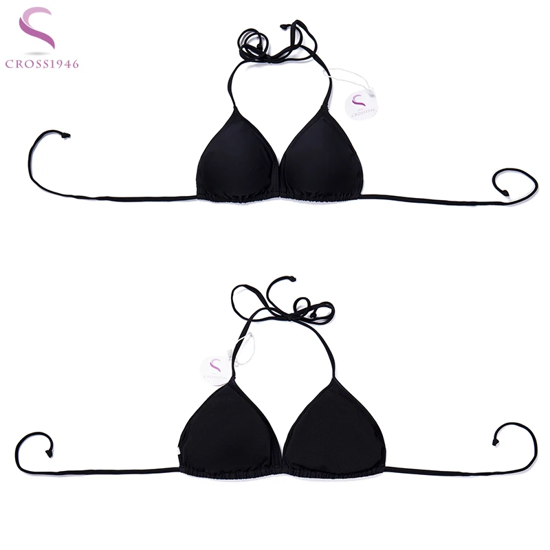 Бесплатный подарок сексуальный треугольный летний черный бикини Топ для женщин