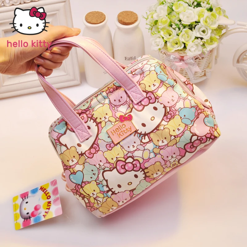 

Sanrio Hello Kitty Cartoon Makeup Bag Kawaii Makeup Bag Travel size PU Wallet Melody Female handbag storage bag