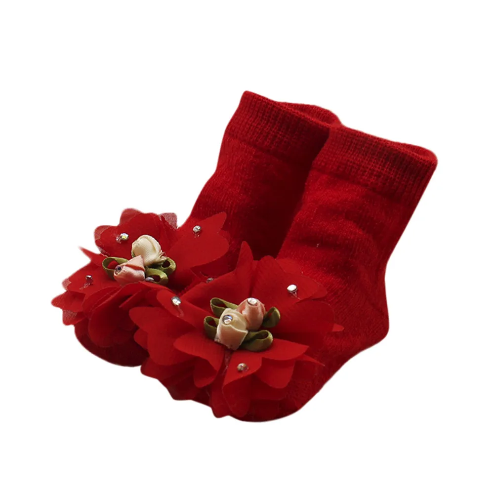 Носки для малышей новинка Детские удобные хлопковые носки с цветочным рисунком