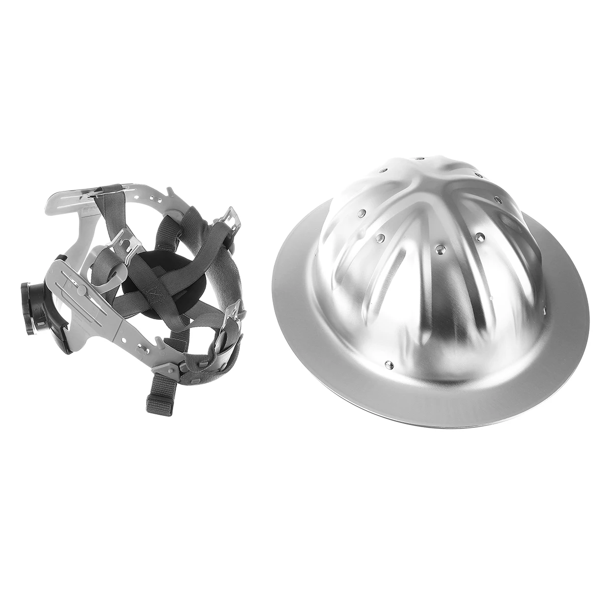 

Aluminum Alloy Safety Helmet High Hardness Railway Metallurgy Mine Work Cap Lightweight Full Brim Construction Safety Helmet