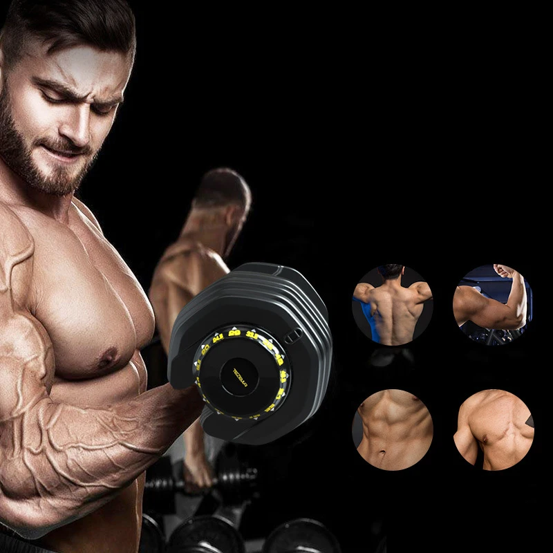 

Sports Dumbbell 40kg 90lb Gym Equipment Fitness 40kg Adjustable Dumbell Dumbbell Set 15 Gears Soft Lock Rubber Dumbells