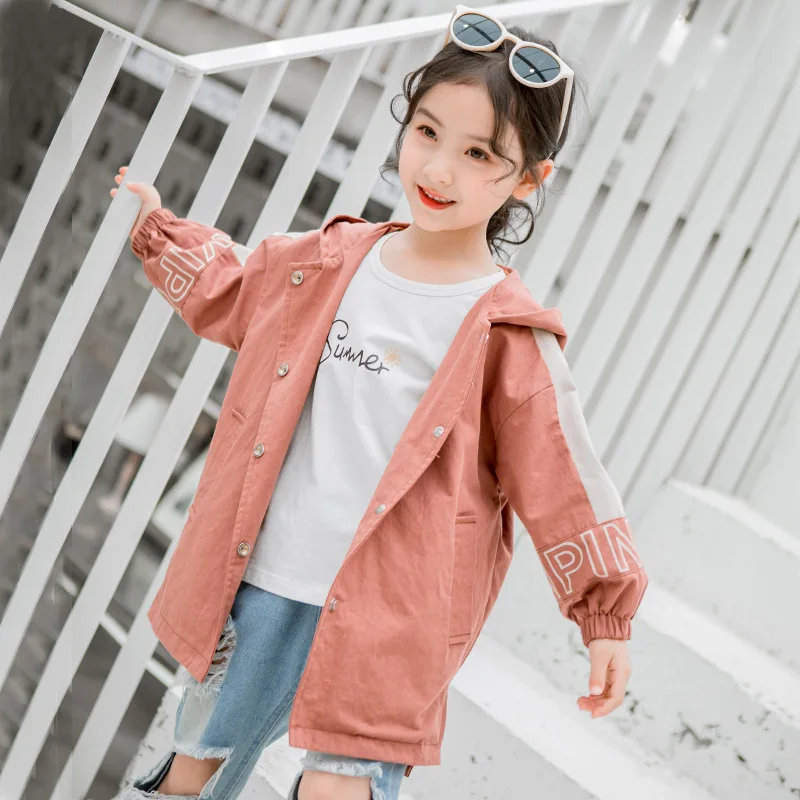 Ветровка для девочек-подростков коллекция 2019 года осенняя куртка девочек плащ