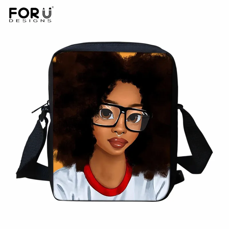 Z5147E FORUDESIGNS Cross сумка для девочек африканская темнокожая девушка печать детская сумка-почтальон мини афро леди женская маленькая через плечо сумки Bolso - Цвет: Z5147E