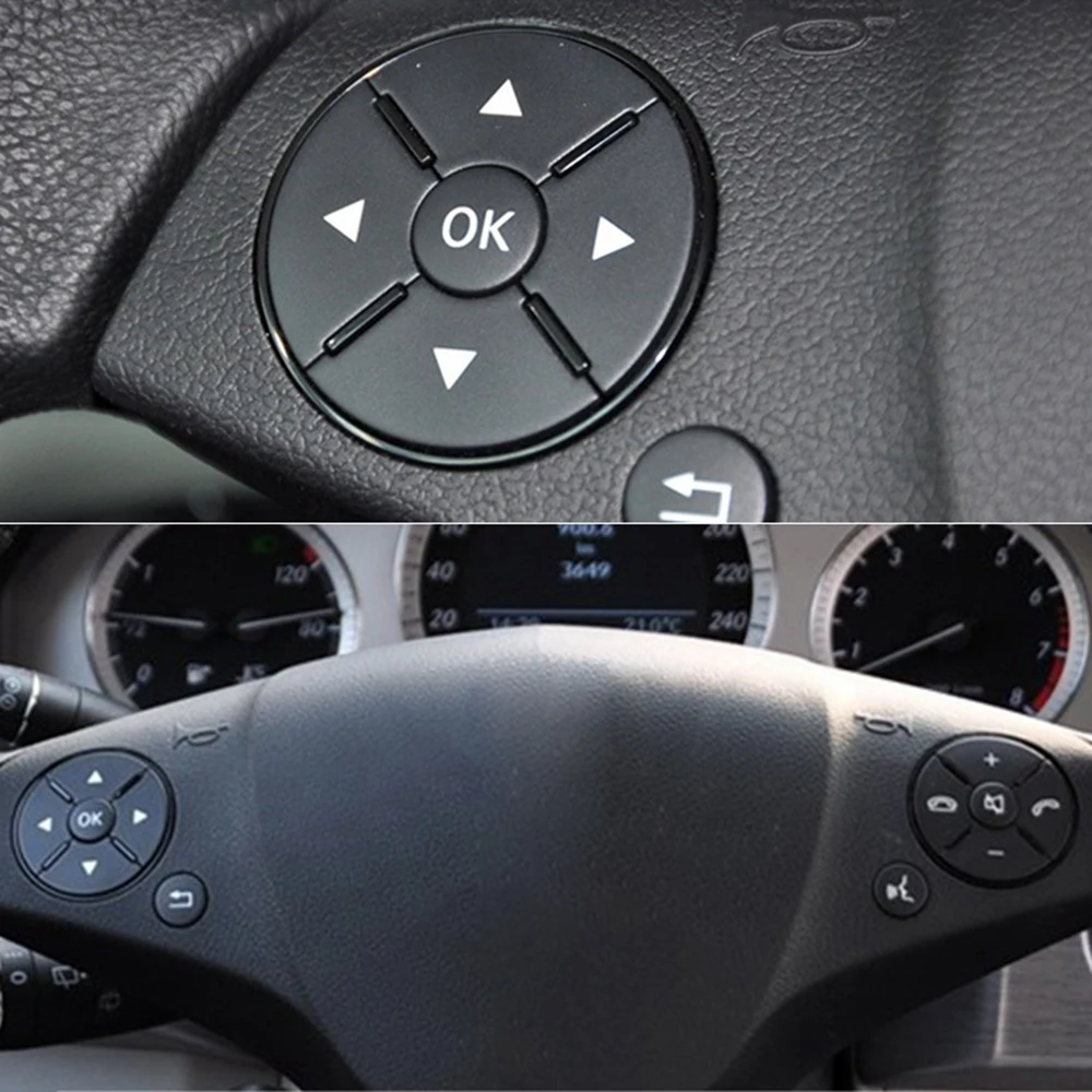 

Left & Right Car Steering Wheel Switch Control Button Trim Cover Kit For Mercedes-Benz W204 X204 W212 C E GLK Class 2008-2015
