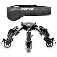 neewer photography professional universal folding camera tripod dolly base stand with rubber wheels for canon nikon dslr video