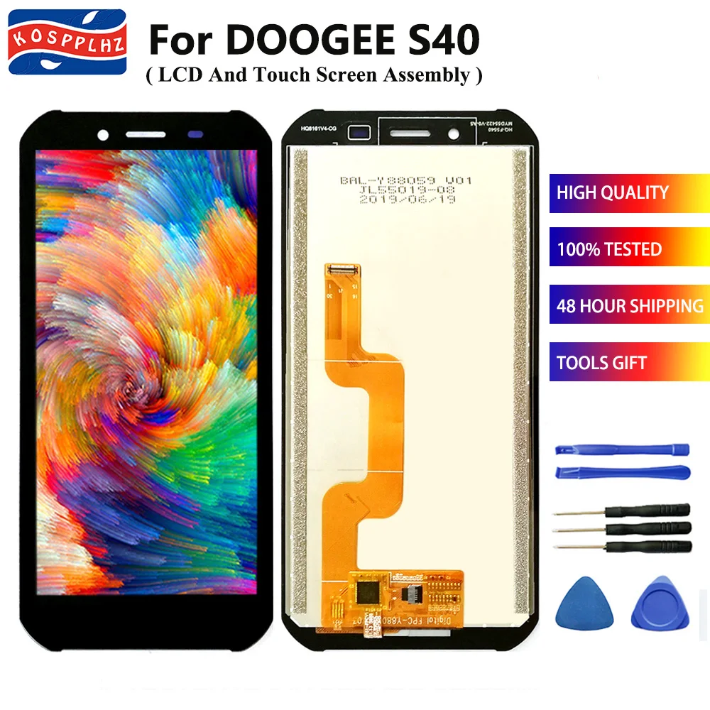 100% Протестировано Высокое качество для ЖК-дисплея DOOGEE S40 + Сенсорная деталь