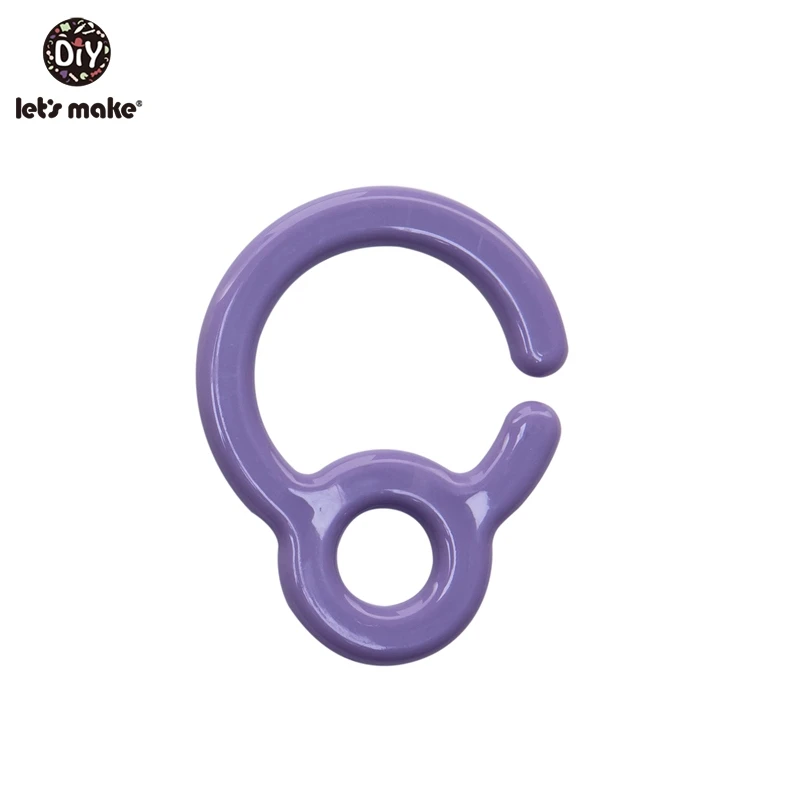 purple Давайте сделаем крючок для пустышки пластик 5 шт. пластиковые кольца для прорезывания зубов для детских колясок игрушки для прорезывания зубов DIY пустышка зажим для кормления кулон - Цвет: purple