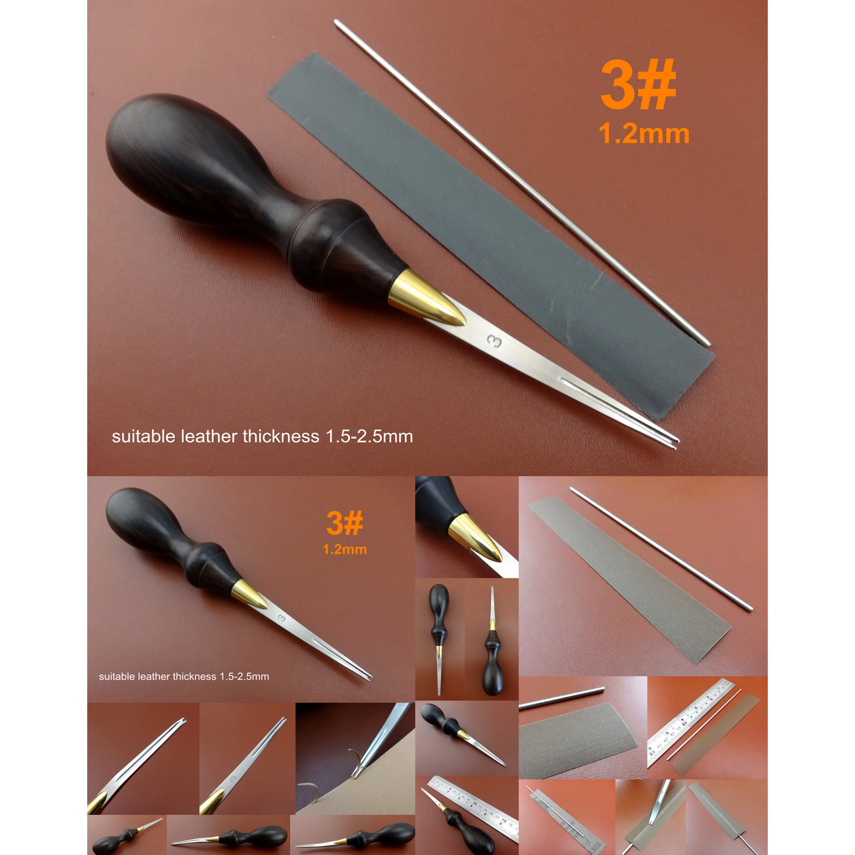 1 шт. инструмент для кожевенного ремесла 2 мм|Наборы инструментов обработки кожи| |