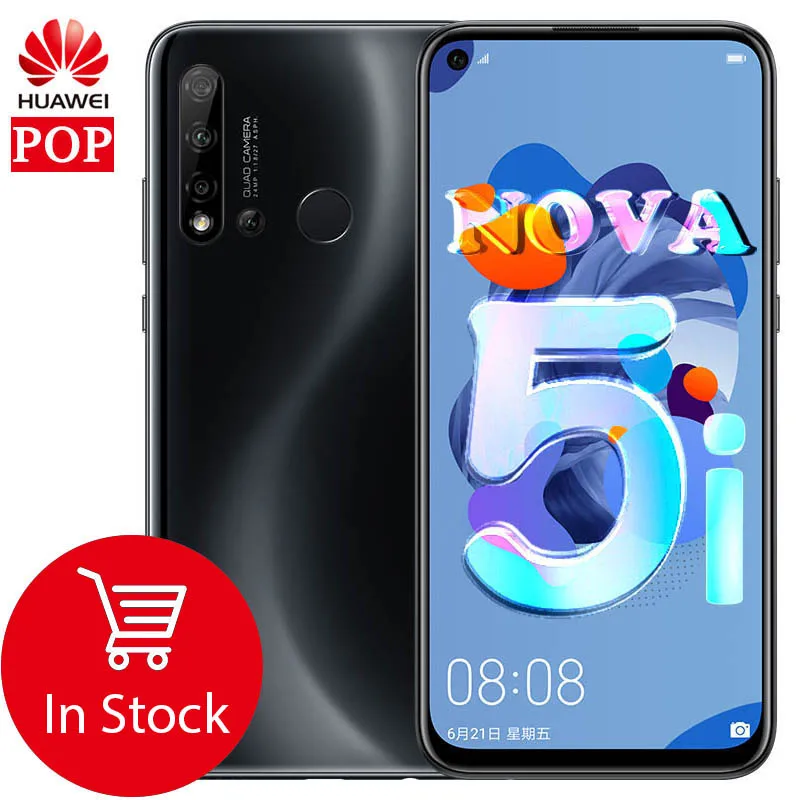 Оригинальный мобильный телефон HuaWei Nova 5i 6 ГБ 128 Восьмиядерный процессор Kirin 710