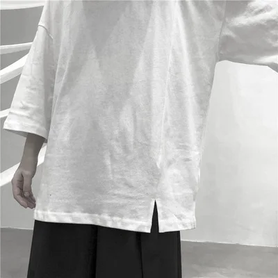 Летняя свободная Дизайнерская футболка с коротким рукавом однотонная белая для