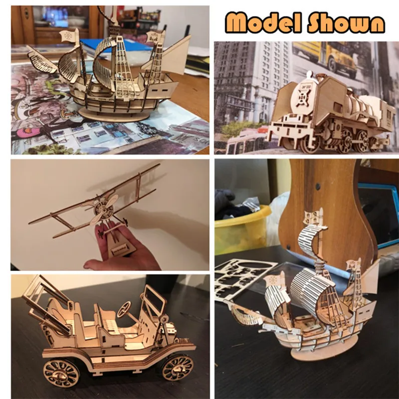 Деревянный 3D-пазл модель строительные комплекты механические игрушки