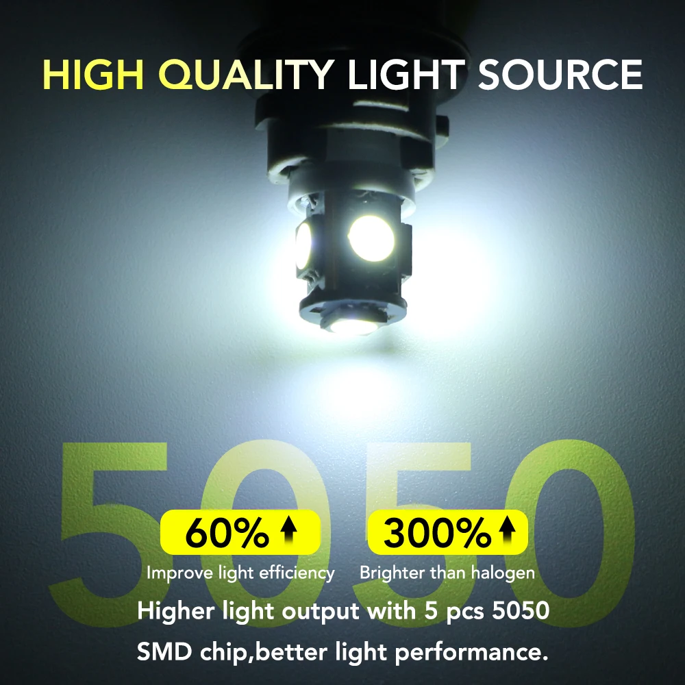 5X Led W5W T10 светодиодный светильник 5050 SMD Автомобильная Клинообразная лампа для Honda