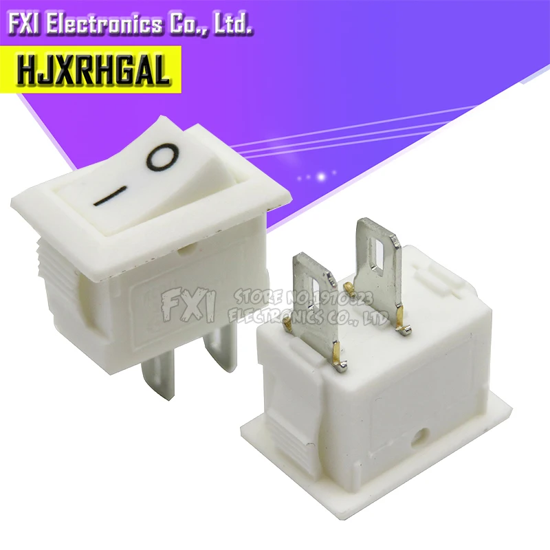 2PIN 2 block White 10 шт. кнопочный переключатель 10x15 мм SPST 2Pin 3pin 3A 250V KCD11 оснастка вкл. Выкл. Кулисный переключатель 10 мм* 15 мм черный красный белый - Цвет: 2PIN 2 block White