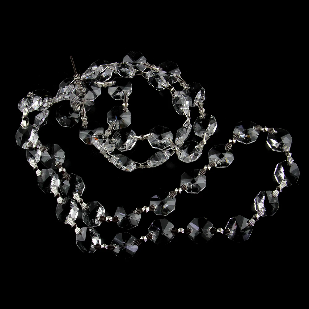 14 мм Восьмиугольные бусины с серебряной пряжкой бабочкой 300 м стеклянные