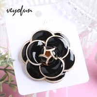 veyofun 2 colour flower enamel brooches for women za fashion jewelry pins 2019 new