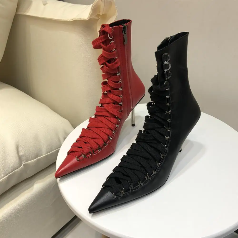 Ankle Boots Pointed Toe Ladies Shoes 