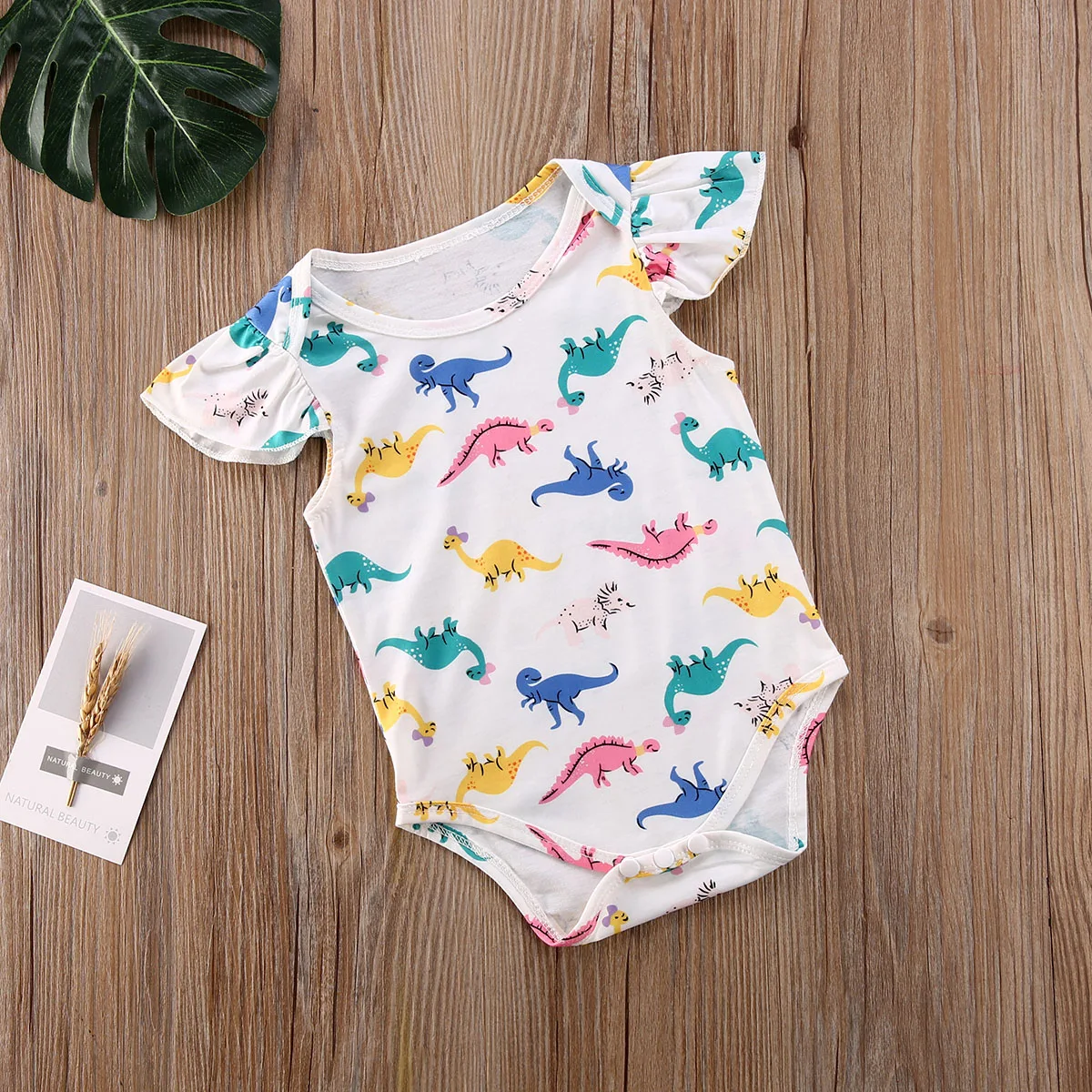 Детский комбинезон без рукавов с рисунком динозавра|Боди для малышек| |