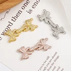 Застежки для ювелирных изделий JUYA, крючки с фианитами класса ААА, 5 шт.