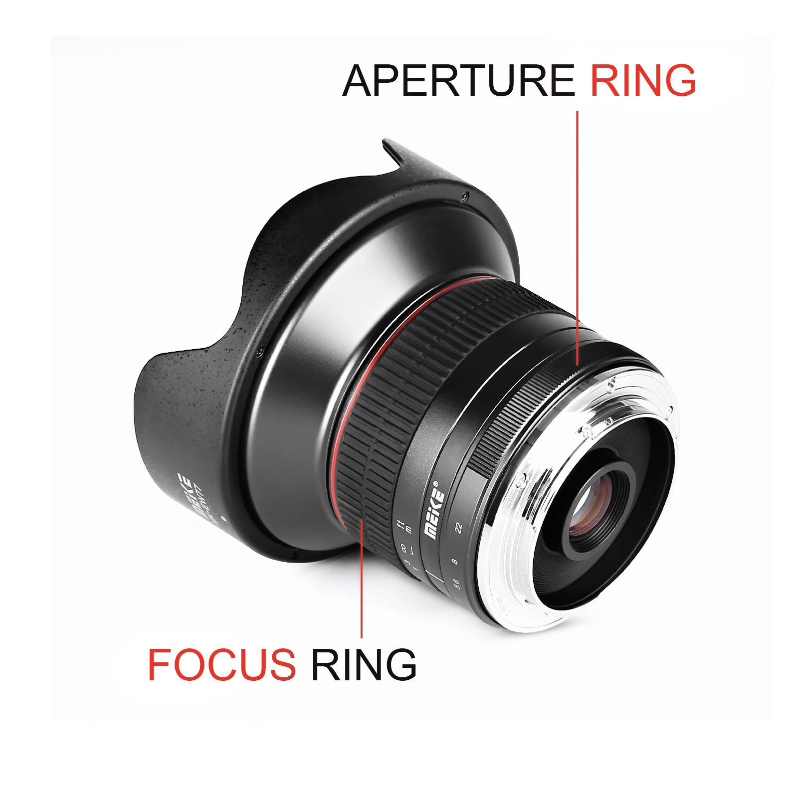 Meike 12 мм f2.8 Ультра широкоугольный фиксированный объектив со съемным капюшоном