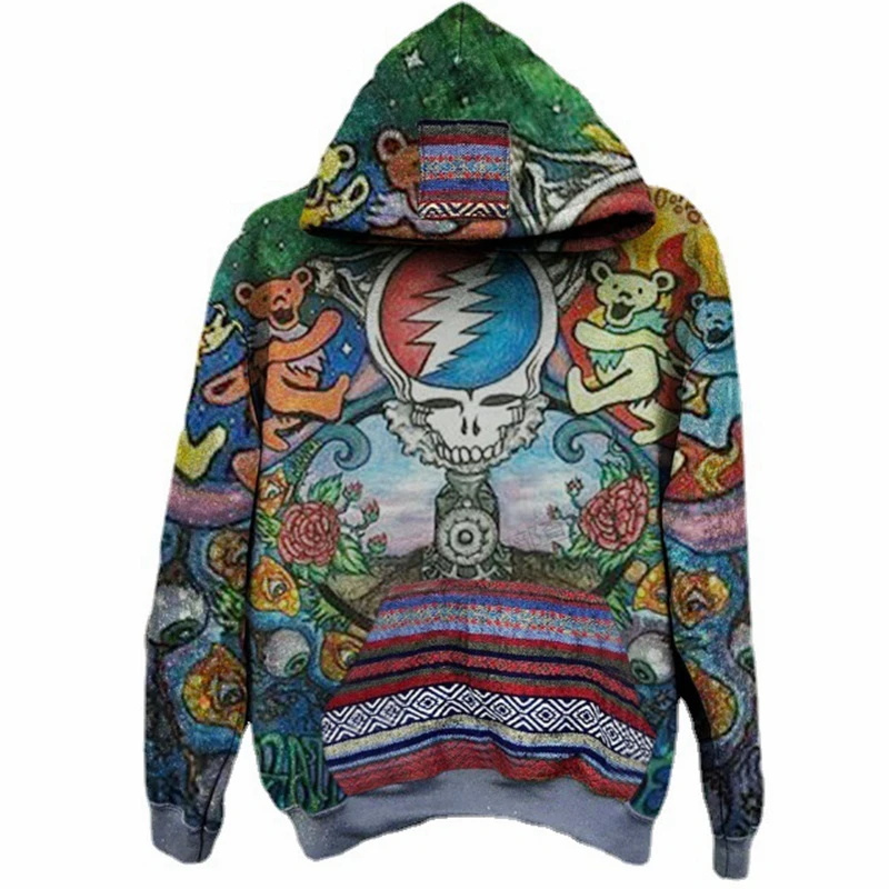 

Vintage Hoodie Men Plus Size Spring New Full Sleeve Loose Casual Printing Streetwear Lugentolo