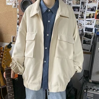autumn corduroy jacket mens fashion retro pocket tooling jackets mens streetwear loose hip hop bomber jacket men outwear m 2xl