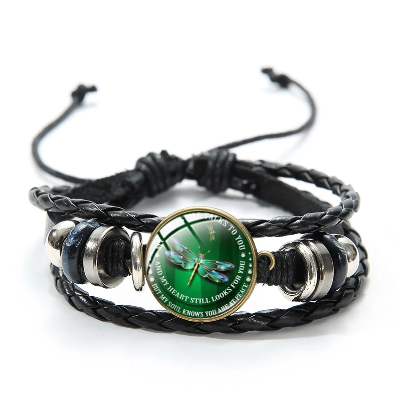 Dragonfly-Still-Talks Multilayer Wood Bead Bracelet Couples Fashion Woven Leather Bangle Retro Wrap Wristband Jewelry | Украшения и