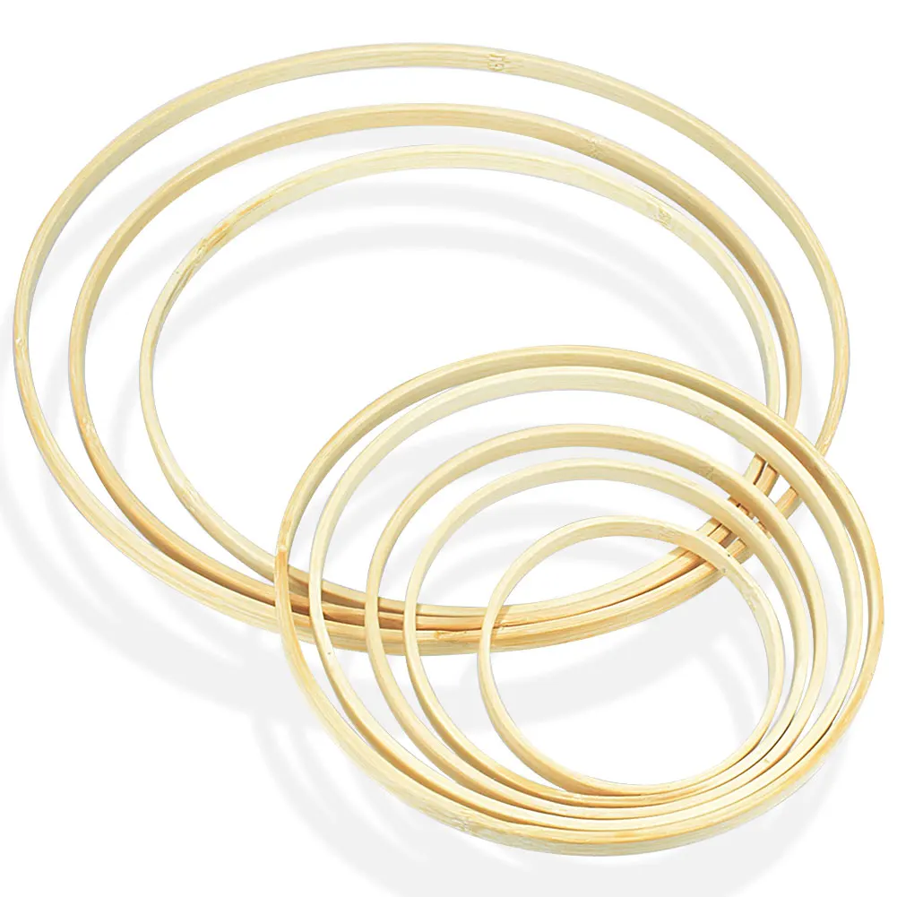 

1pc Dream Catcher Ring Round Bamboo Circle Embroidery Hoop Wind Chime DIY Hanging Accessories Wedding Wreath Decor Wall Crafts
