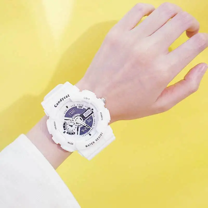 

Acrylic Strap Wristwatch Clock LED Watch Waterproof Women Colorful Luminous Student Couple Sports Electronic