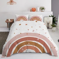 trendy pastel colors rainbow bedding set baby kids duvet cover 150x210 135x200 with pillowcases and zipper