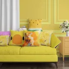 Желтый оттенок печать, квадратная наволочка, используется для украшения дома, Автомобильная подушка для дивана: 45 см * 45 см