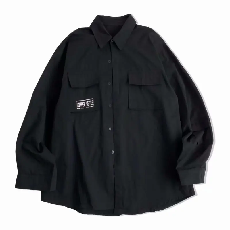 

Casual Shirts for Men Clothing Long Sleeve Black Shirt Men Vintage Clothes Mens Shirt M-3XL 2021 New Arrival