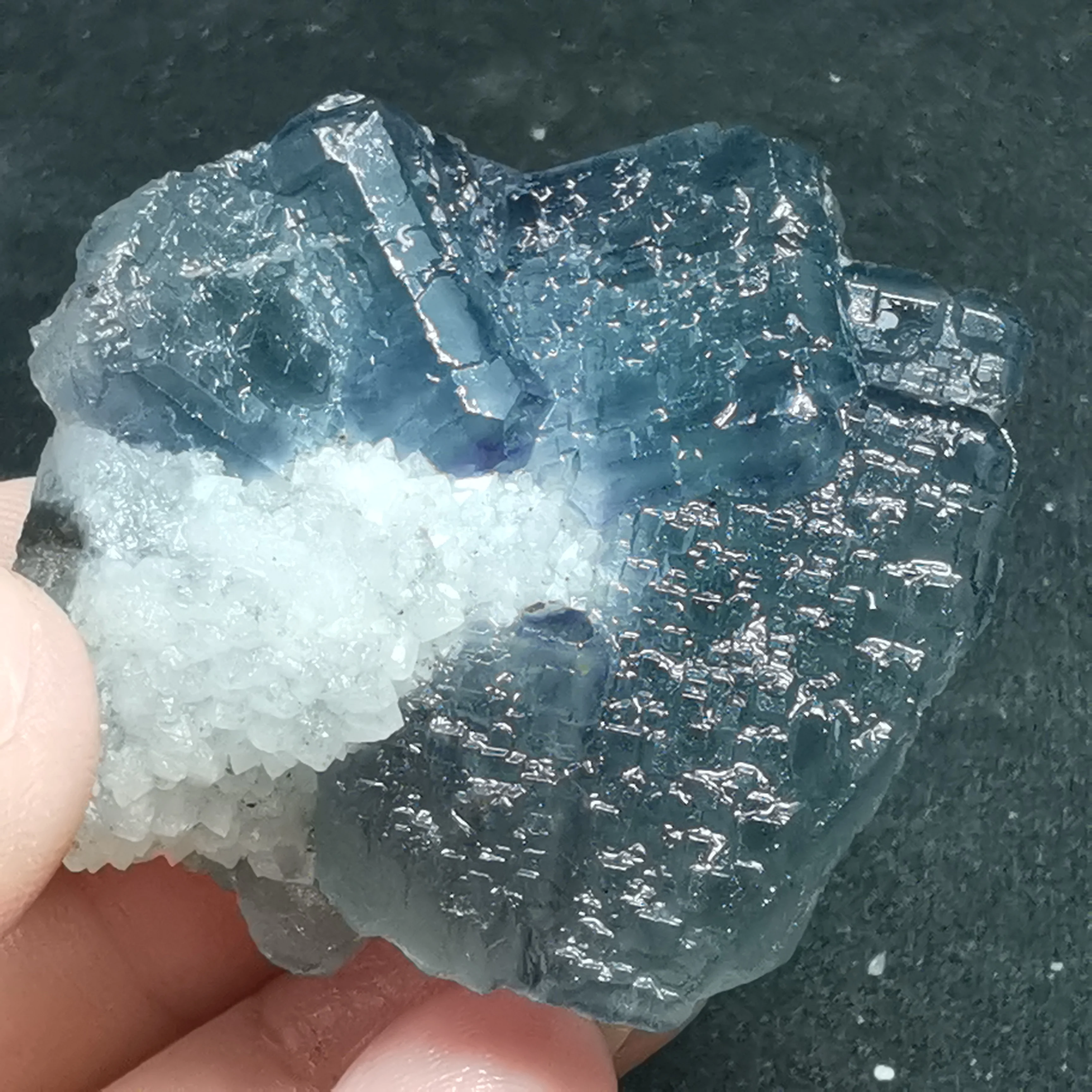 

62.0g.Natural green blue fluorite, crystal mineral crystal specimen