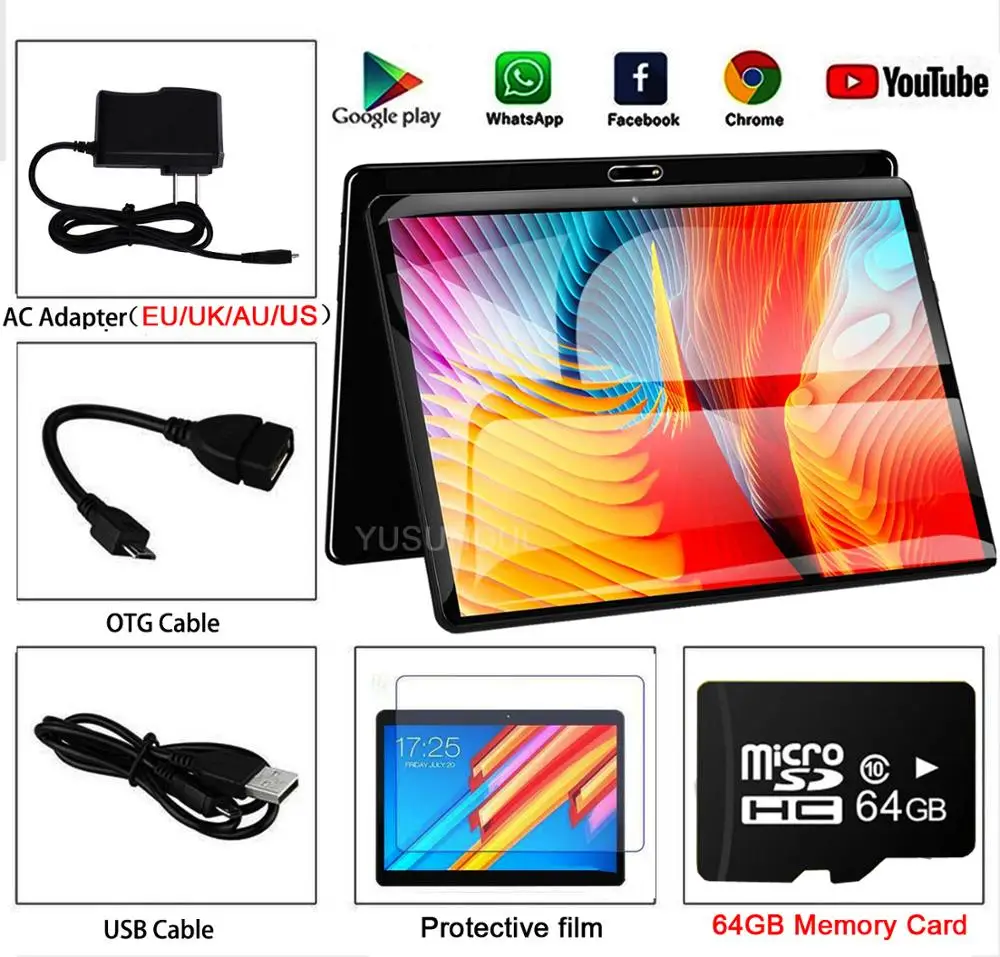 Планшет Google Android 9 0 OS 10 дюймов 2 + 32 ГБ Wi-Fi Bluetooth | Компьютеры и офис