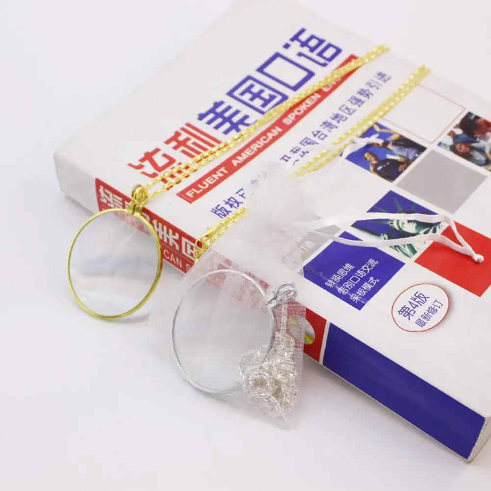 

5 Times Zinc Alloy Necklace Magnifier Magnifying Glass Household Magnifying Glass For The Elderly Small Light Urijk Portable Ha