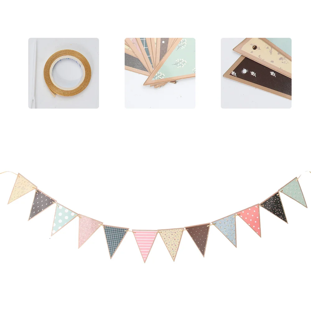 1 Pc Party Scene Layout Props Decorative Hanging Pennant Banquet Bunting (random color) | Дом и сад