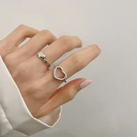 new 925 fashion hollow heart shaped love peach heart ring sterling silver design ins trend for women exquisite jewelry wholesale