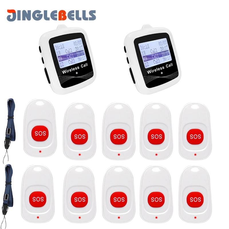 Wireless Alarm System Buzzer Watch Receiver and SOS Emergency Buttons Transmitter For Hospital Clinic Nurse Home