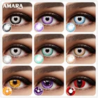 Цветные контактные линзы AMARA для косплея, 2 шт., для глаз, ежегодный Аниме цвет, линзы ed, черные, синие косметические контактные линзы, красота, макияж