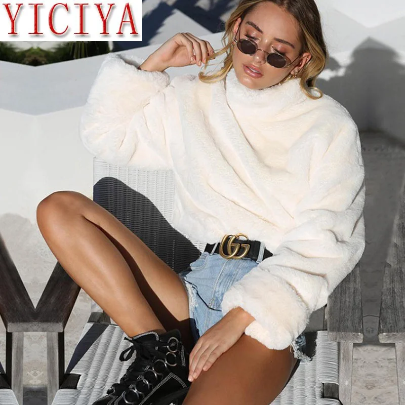 YICIYA осенне зимняя распродажа белая верхняя одежда из искусственного кролика фу