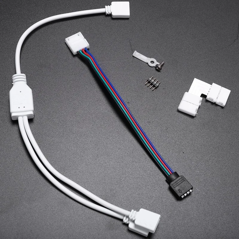 

95Pcs LED Strip Light Connector Kit for 5050 10mm RGB Led Light Strips with Connectors Clips and Tools