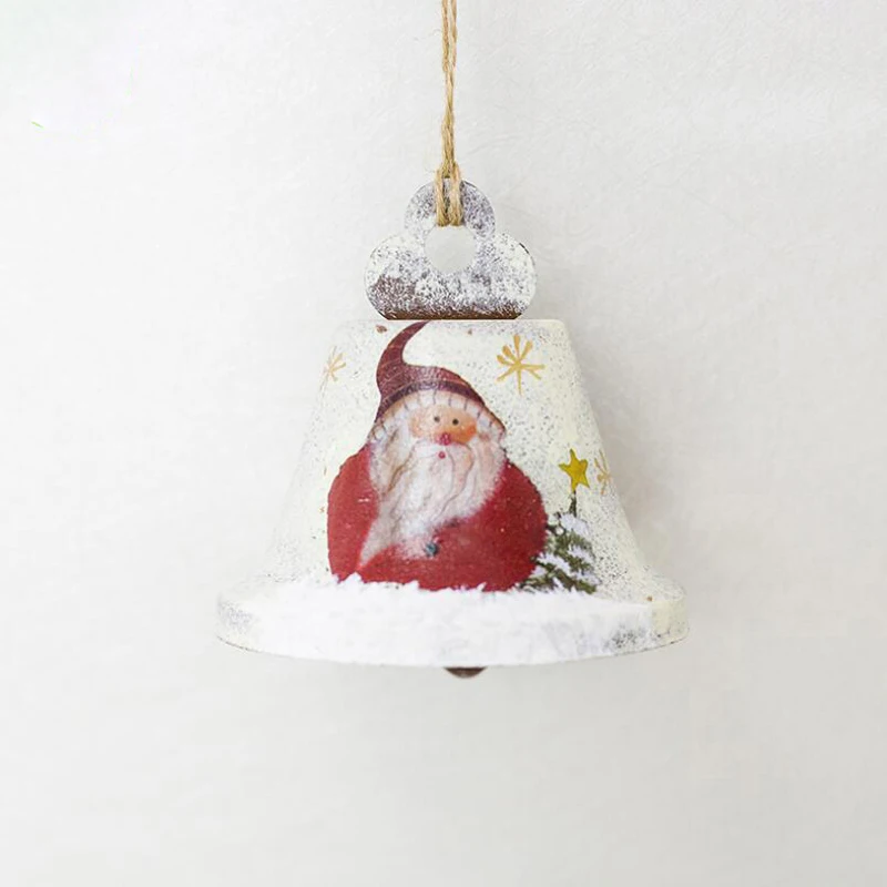 Рождественские украшения Санта Клаус колокольчики кованого железа окрашенная