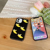 tpu soft epoxy glitter powder cartoon cute banana phone protection case for iphone78 plus x xr xs max 1112 pro max mini 2020se