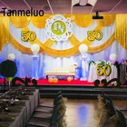 10x20 футов ледяной шелк элегантный свадебный фон занавеска драпировка свадебные принадлежности золотой белый занавески фон для вечерние мероприятия