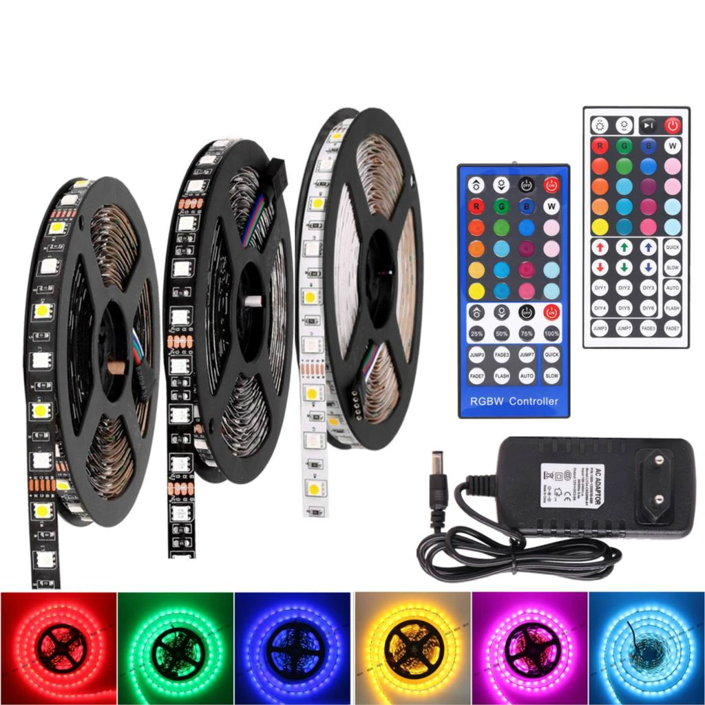 RGB Светодиодная лента Водонепроницаемая RGBW DC12V 5050 белый, черный, pcb wifi RGBWW гибкий светодиодный светильник неоновая лента дистанционный Рождественский