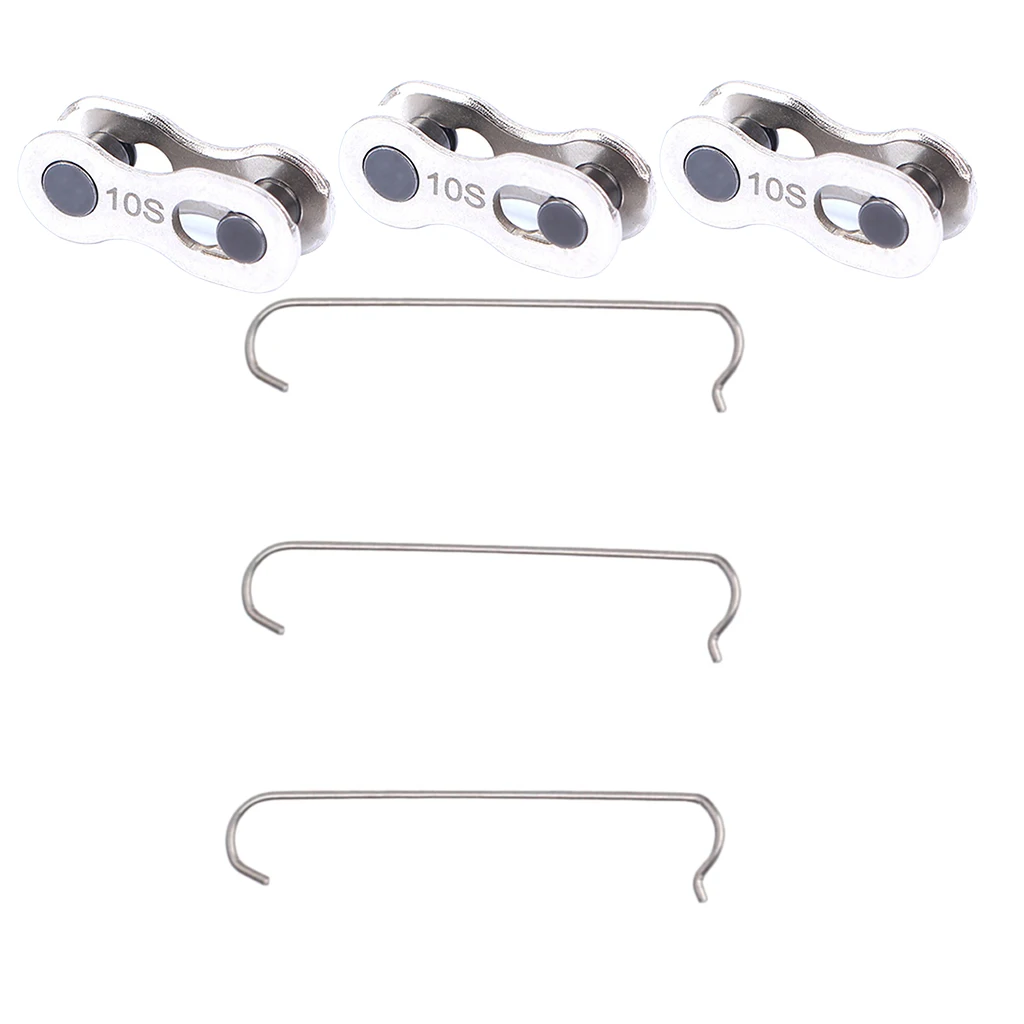 

3 набора велосипедных звеньев цепи быстросъемная муфта главный звеньевой соединитель и крючок цепи