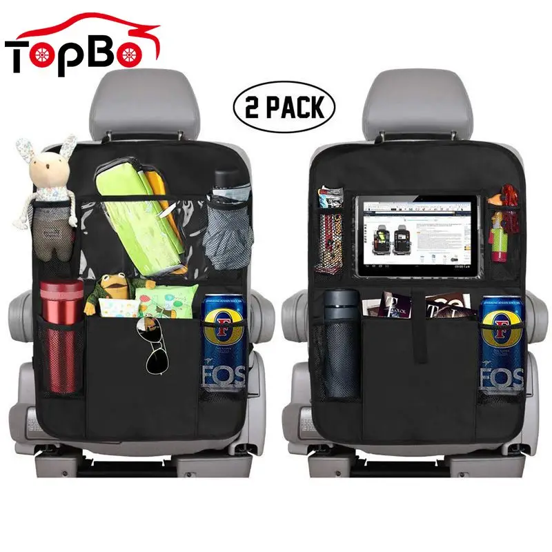 

Auto Multi-Pocket Backseat Organizer Waterproof Tablet Cup Holder Car Back Seat Anti-Kick Mats Stowing Tidying Hanging Storage