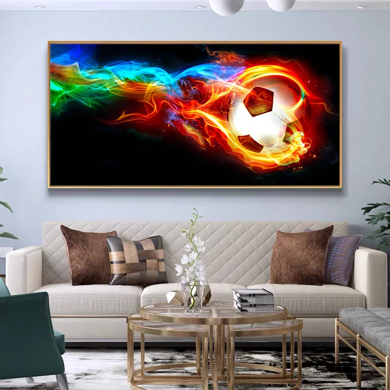 Постеры и принты для футбола абстрактная цветная печать на холсте с принтом в