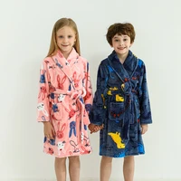 new winter warm robes for kids cartoon rabbit flannel bathrobes teenage boys dinosaur sleepwear big girls homewear 4 8 10 12 14y