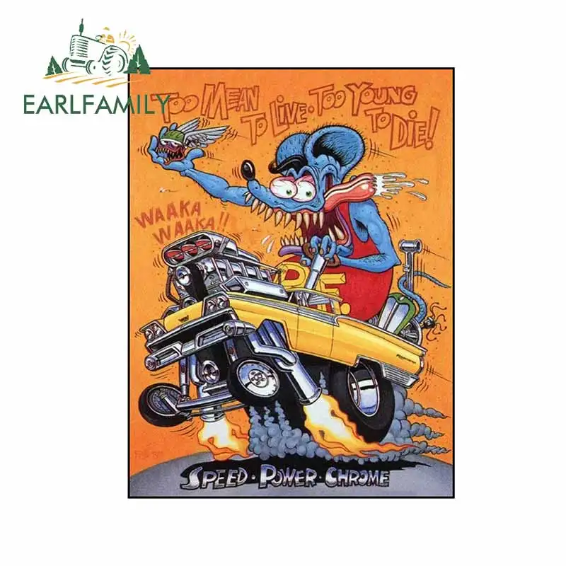 EARLFAMILY 13 см x 10 забавные винтажные знаки наклейка на автомобиль Too Mean To Live Young Die